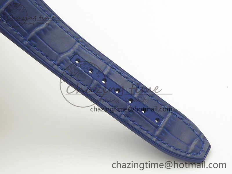 Vanguard V45 SS Full Diamonds ABF Best Edition Blue Textured Dial Diamonds Markers on Blue Gummy Strap A2824