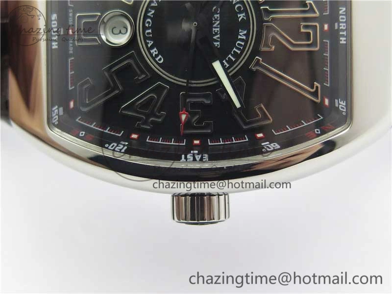 Vanguard V45 SS ZF Best Edition Black Textured Dial on Black Rubber Strap MIYOTA 9015