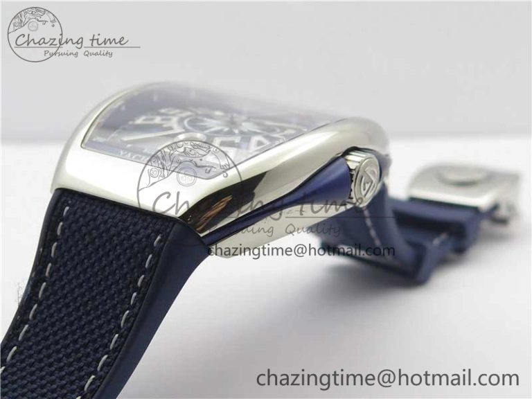 Vanguard V45 SS ZF Best Edition Blue Textured Dial on Blue Rubber Strap MIYOTA 9015