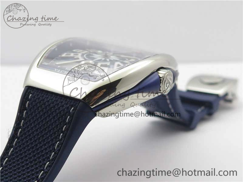 Vanguard V45 SS ZF Best Edition Blue Textured Dial on Blue Rubber Strap MIYOTA 9015