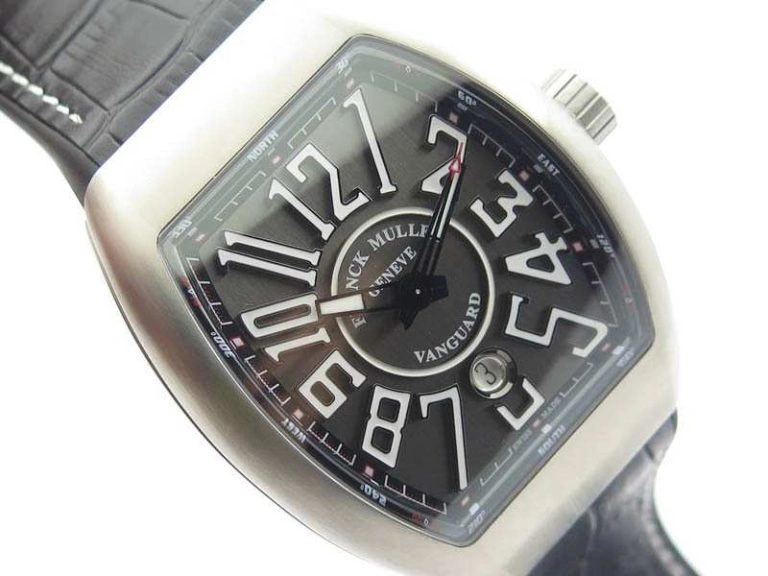 Vanguard V45 Ti TF 1:1 Best Edition Black Dial On Black Leather Strap A2892