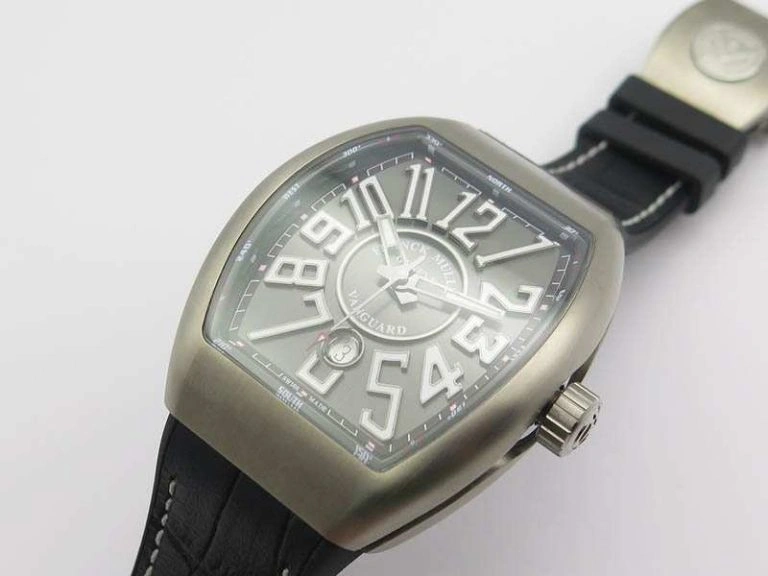 Vanguard V45 Ti TF 1:1 Best Edition Black Dial On Black Leather Strap A2892