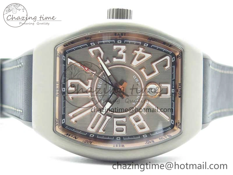 Vanguard V45 Titanium ZF 1:1 Best Edition Gray Dial on Broiwn Rubber Strap MIYOTA 9015