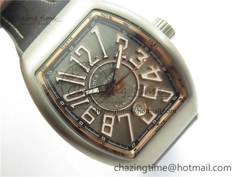 Vanguard V45 Titanium ZF 1:1 Best Edition Gray Dial on Broiwn Rubber Strap MIYOTA 9015
