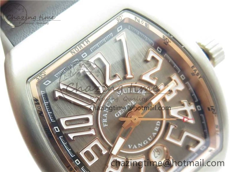 Vanguard V45 Titanium ZF 1:1 Best Edition Gray Dial on Broiwn Rubber Strap MIYOTA 9015