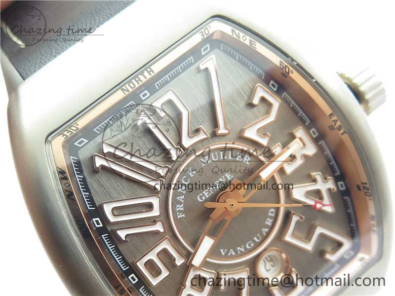 Vanguard V45 Titanium ZF 1:1 Best Edition Gray Dial on Broiwn Rubber Strap MIYOTA 9015