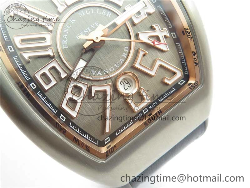 Vanguard V45 Titanium ZF 1:1 Best Edition Gray Dial on Broiwn Rubber Strap MIYOTA 9015
