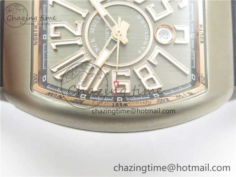 Vanguard V45 Titanium ZF 1:1 Best Edition Gray Dial on Broiwn Rubber Strap MIYOTA 9015