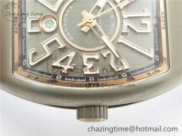 Vanguard V45 Titanium ZF 1:1 Best Edition Gray Dial on Broiwn Rubber Strap MIYOTA 9015