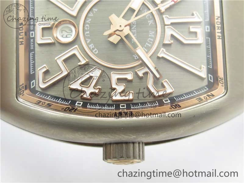 Vanguard V45 Titanium ZF 1:1 Best Edition Gray Dial on Broiwn Rubber Strap MIYOTA 9015