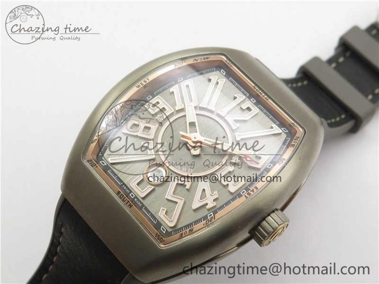 Vanguard V45 Titanium ZF 1:1 Best Edition Gray Dial on Broiwn Rubber Strap MIYOTA 9015