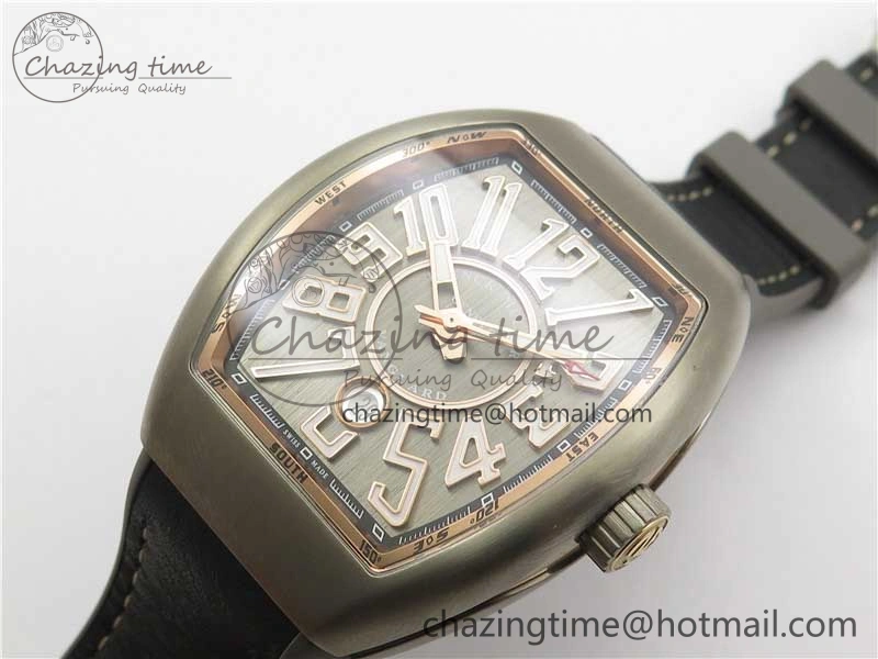 Vanguard V45 Titanium ZF 1:1 Best Edition Gray Dial on Broiwn Rubber Strap MIYOTA 9015