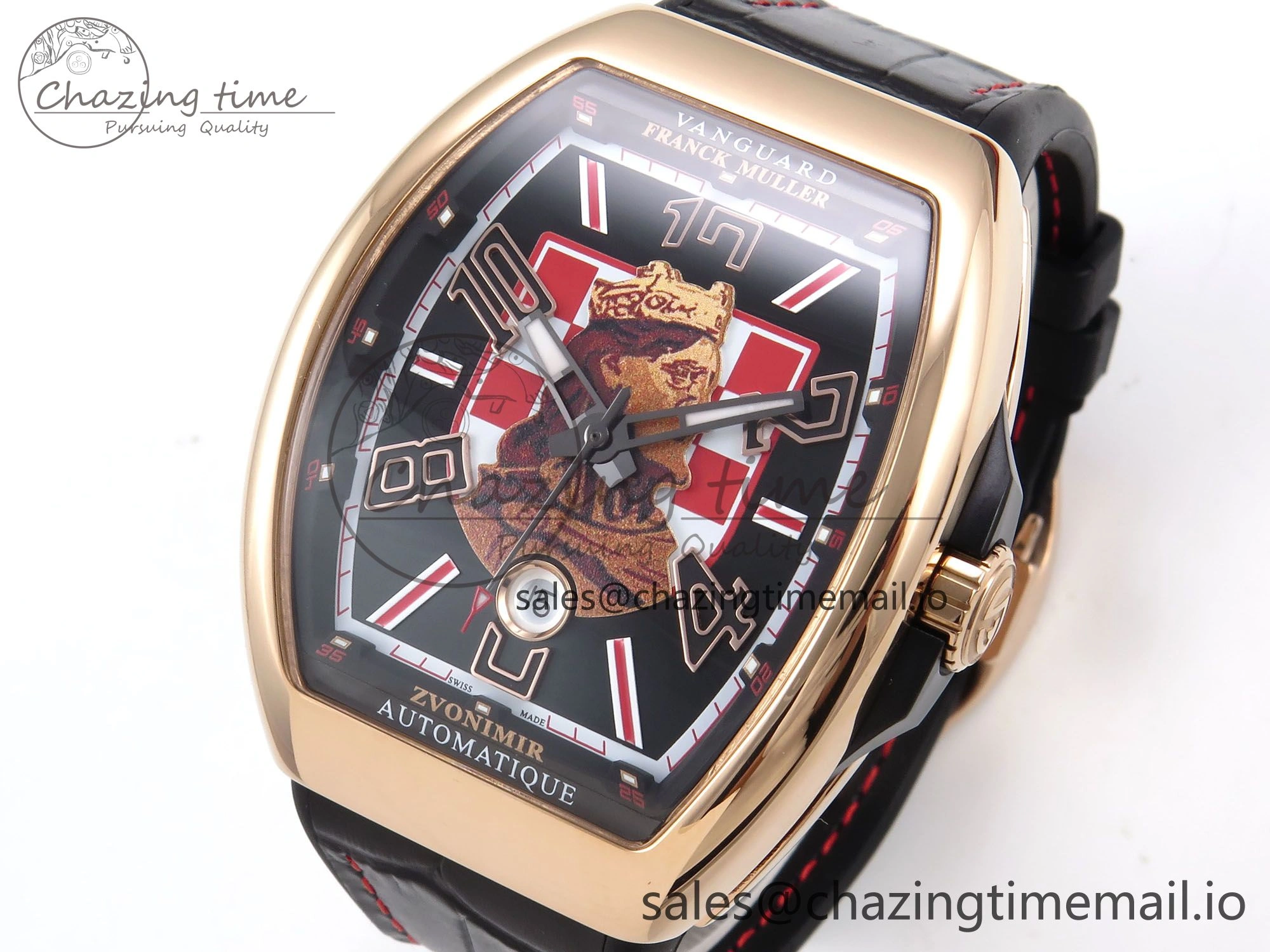 Vanguard Zvonimir RG ABF Best Edition Black Dial on Black Leather Strap A2824