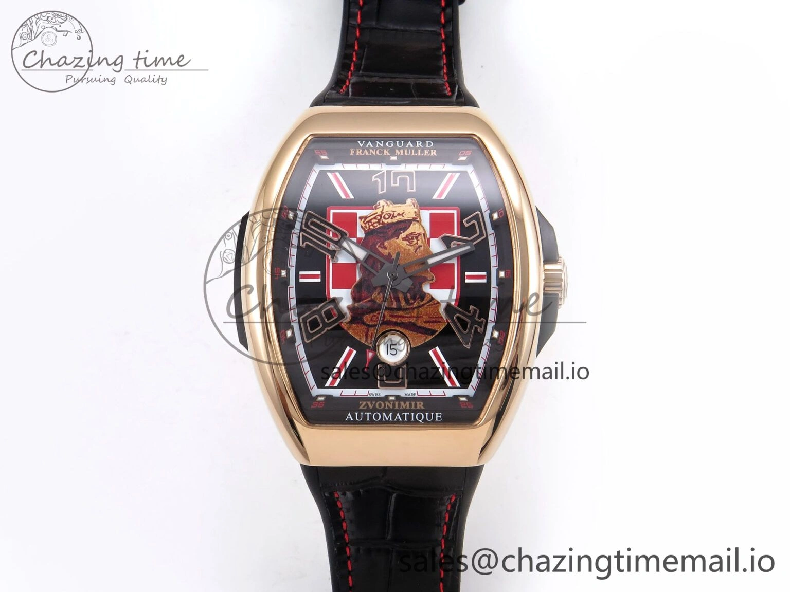Vanguard Zvonimir RG ABF Best Edition Black Dial on Black Leather Strap A2824