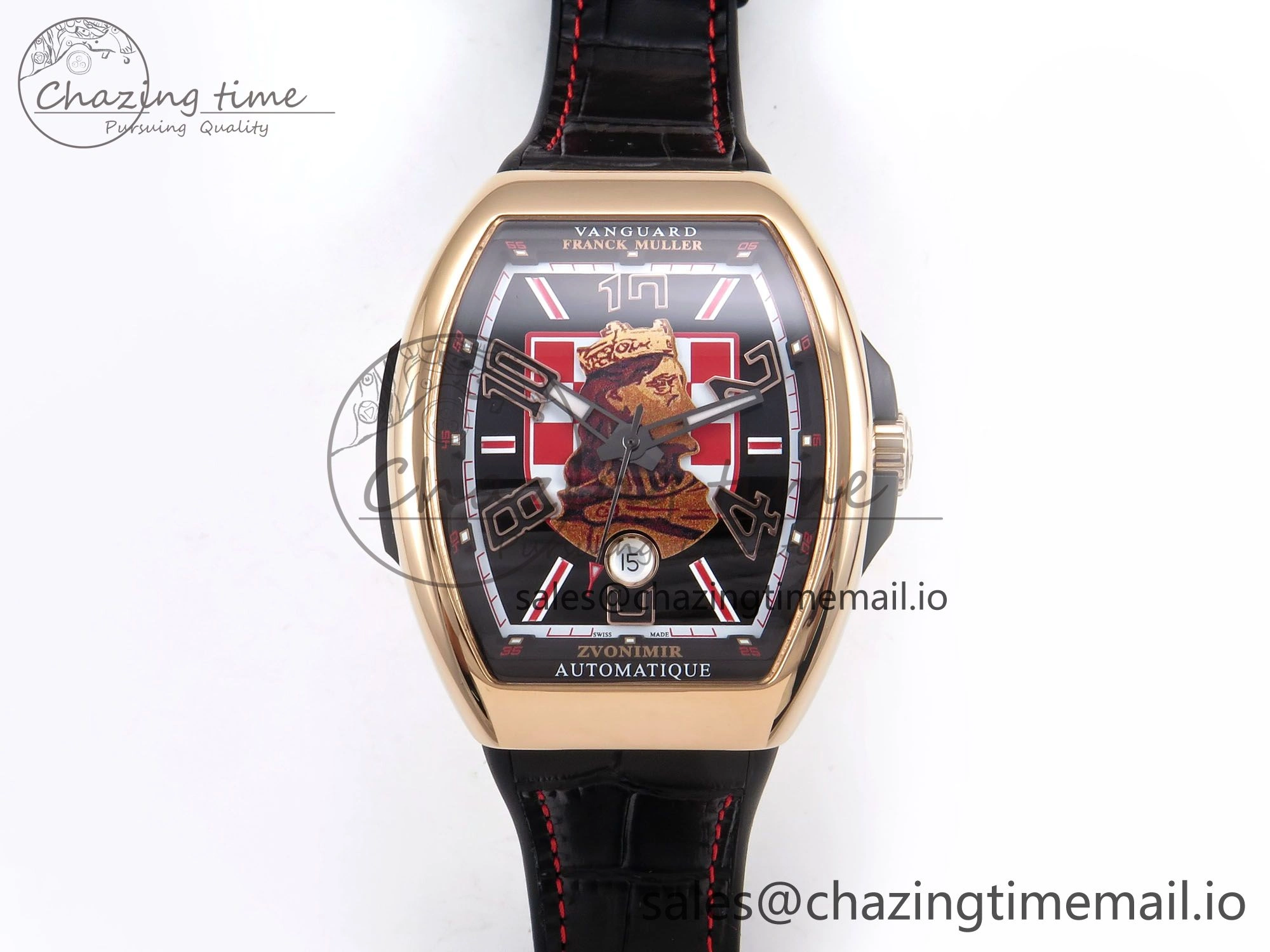 Vanguard Zvonimir RG ABF Best Edition Black Dial on Black Leather Strap A2824