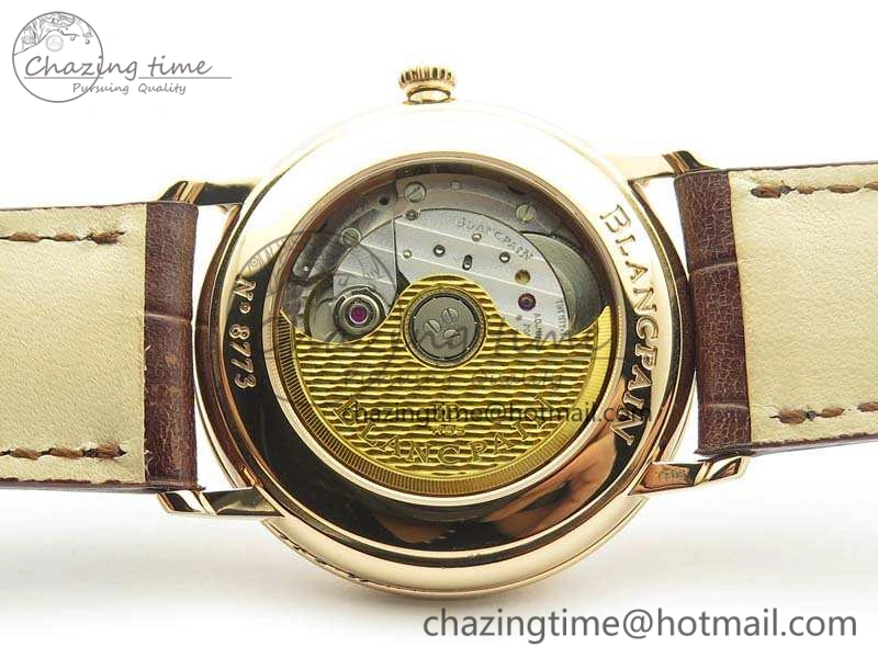 Villeret 6651 RG ZF 1:1 Best Edition White Dial On Brown Leather Strap A1151