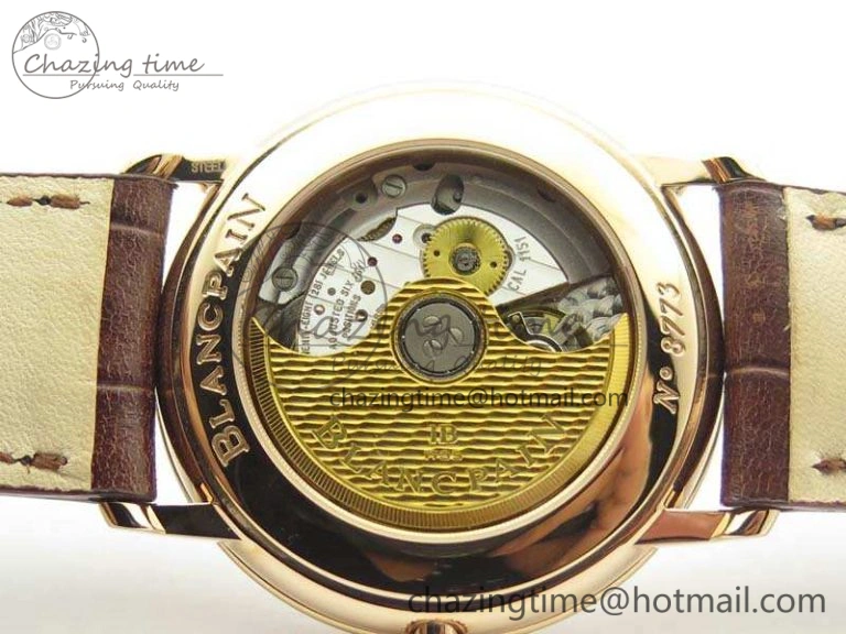 Villeret 6651 RG ZF 1:1 Best Edition White Dial On Brown Leather Strap A1151
