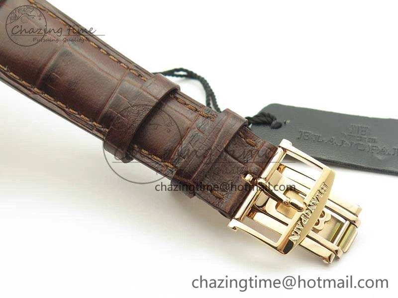 Villeret 6651 RG ZF 1:1 Best Edition White Dial On Brown Leather Strap A1151