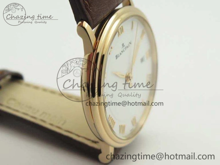 Villeret 6651 RG ZF 1:1 Best Edition White Dial On Brown Leather Strap A1151