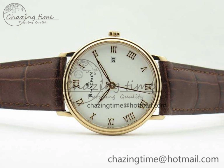 Villeret 6651 RG ZF 1:1 Best Edition White Dial On Brown Leather Strap A1151
