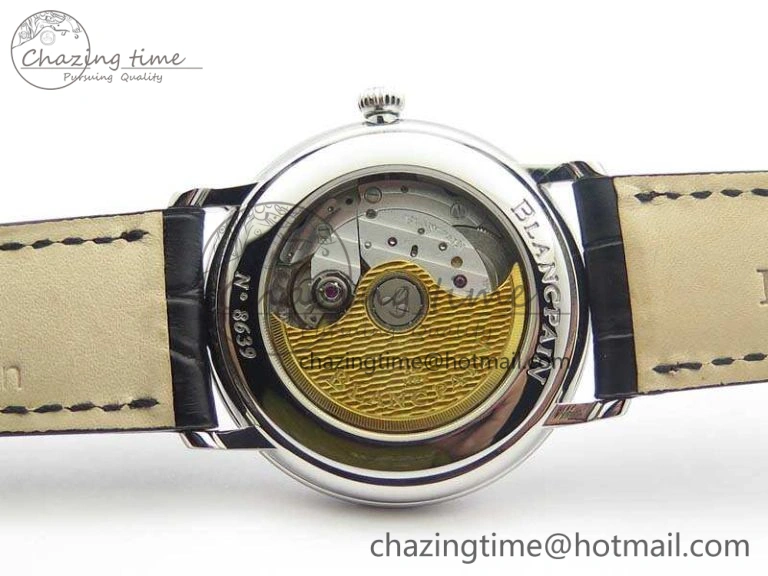 Villeret 6651 SS ZF 1:1 Best Edition White Dial On Black Leather Strap A1151
