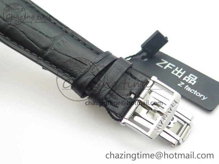 Villeret 6651 SS ZF 1:1 Best Edition White Dial On Black Leather Strap A1151