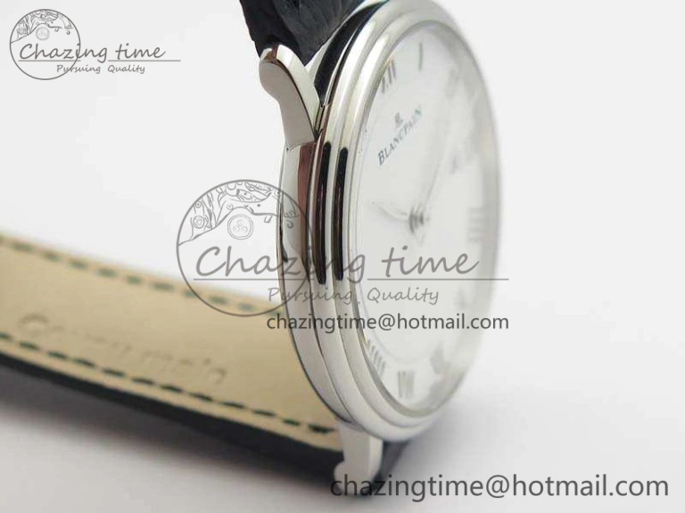 Villeret 6651 SS ZF 1:1 Best Edition White Dial On Black Leather Strap A1151