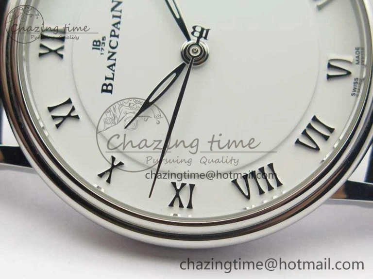 Villeret 6651 SS ZF 1:1 Best Edition White Dial On Black Leather Strap A1151