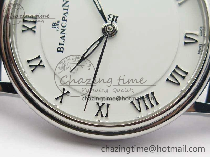 Villeret 6651 SS ZF 1:1 Best Edition White Dial On Black Leather Strap A1151