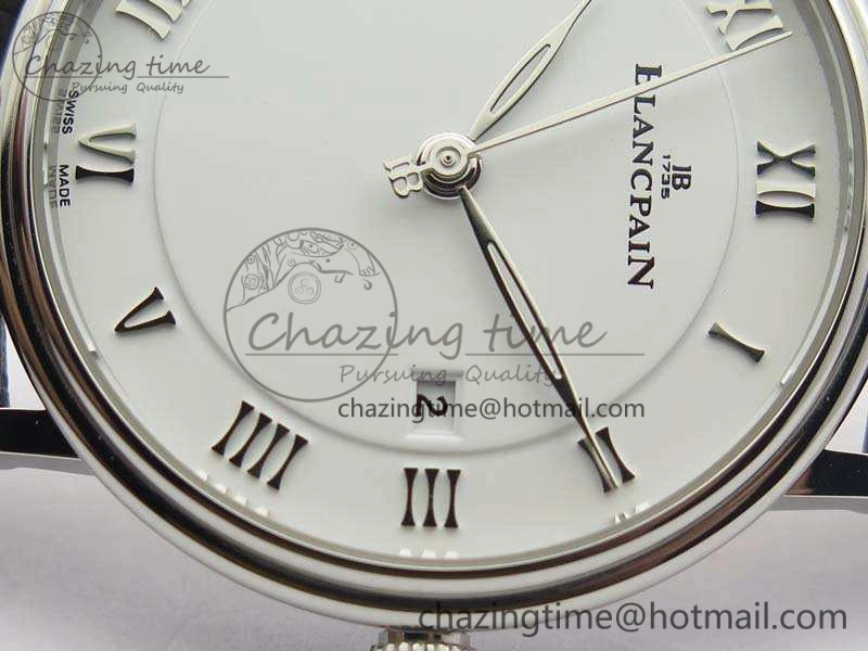 Villeret 6651 SS ZF 1:1 Best Edition White Dial On Black Leather Strap A1151