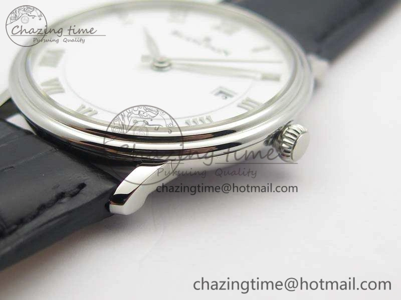 Villeret 6651 SS ZF 1:1 Best Edition White Dial On Black Leather Strap A1151