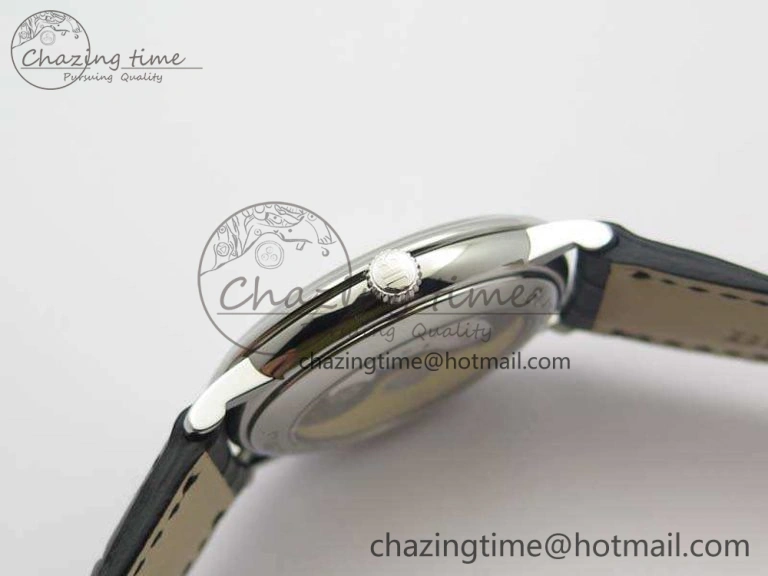 Villeret 6651 SS ZF 1:1 Best Edition White Dial On Black Leather Strap A1151