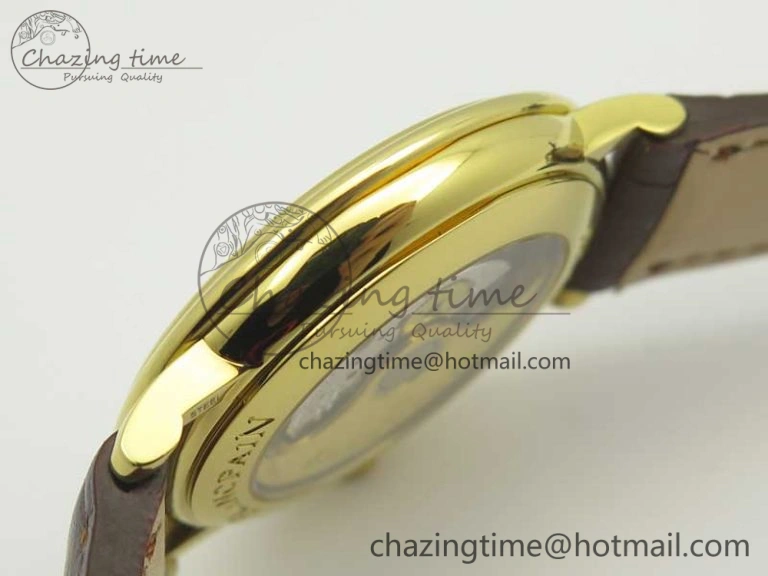 Villeret 6651 YG ZF 1:1 Best Edition White Dial on Brown Leather Strap A1151
