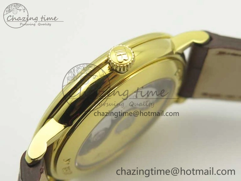 Villeret 6651 YG ZF 1:1 Best Edition White Dial on Brown Leather Strap A1151