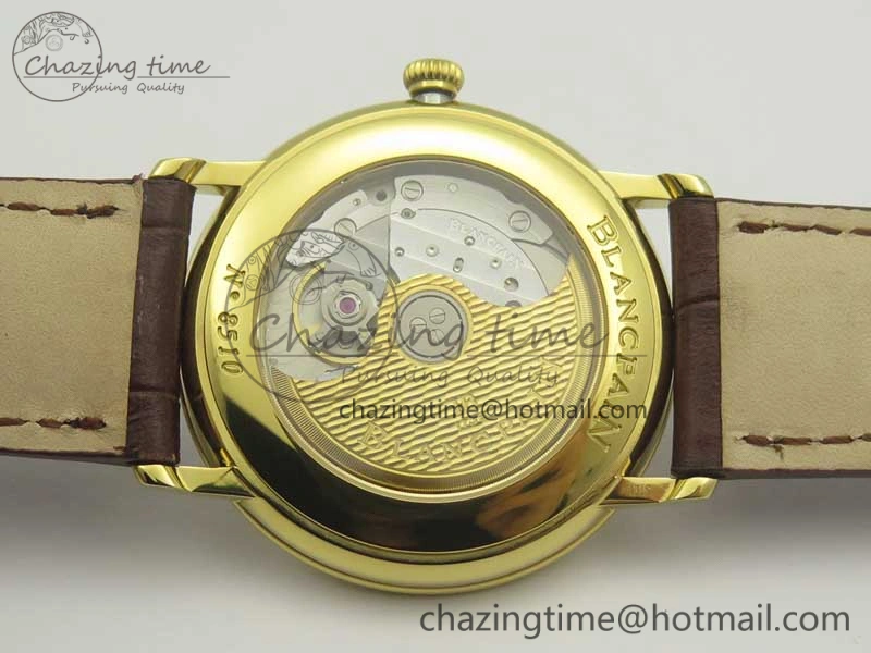 Villeret 6651 YG ZF 1:1 Best Edition White Dial on Brown Leather Strap A1151