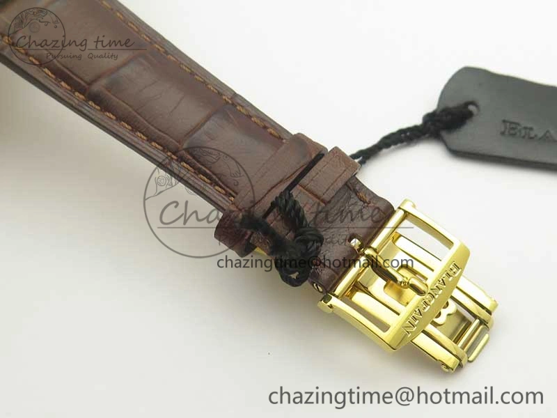 Villeret 6651 YG ZF 1:1 Best Edition White Dial on Brown Leather Strap A1151