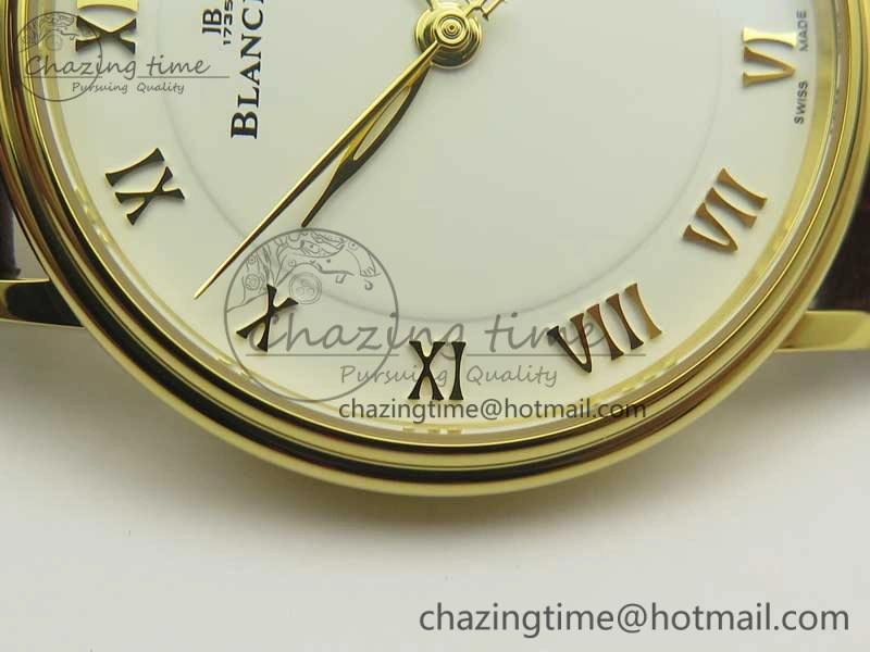 Villeret 6651 YG ZF 1:1 Best Edition White Dial on Brown Leather Strap A1151