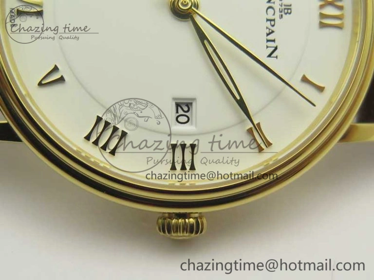 Villeret 6651 YG ZF 1:1 Best Edition White Dial on Brown Leather Strap A1151