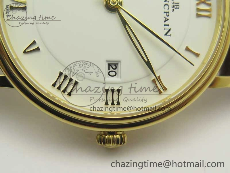 Villeret 6651 YG ZF 1:1 Best Edition White Dial on Brown Leather Strap A1151