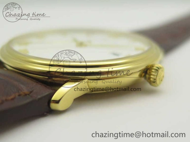 Villeret 6651 YG ZF 1:1 Best Edition White Dial on Brown Leather Strap A1151