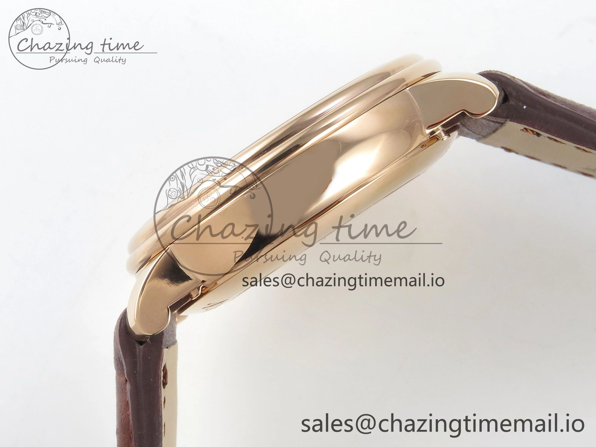 Villeret 6654 RG Complicated Function APSF 1:1 Best Edition White Dial on Brown Leather Strap A6654