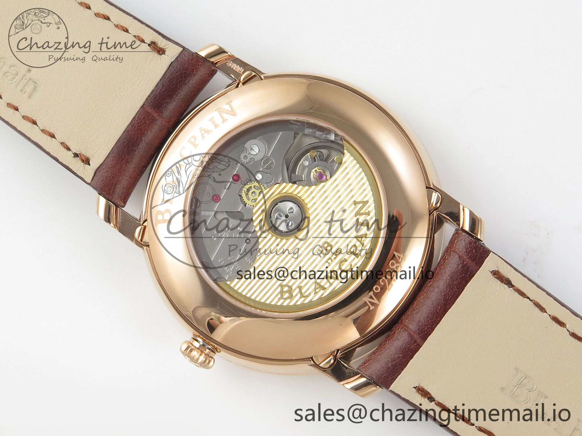 Villeret 6654 RG Complicated Function APSF 1:1 Best Edition White Dial on Brown Leather Strap A6654