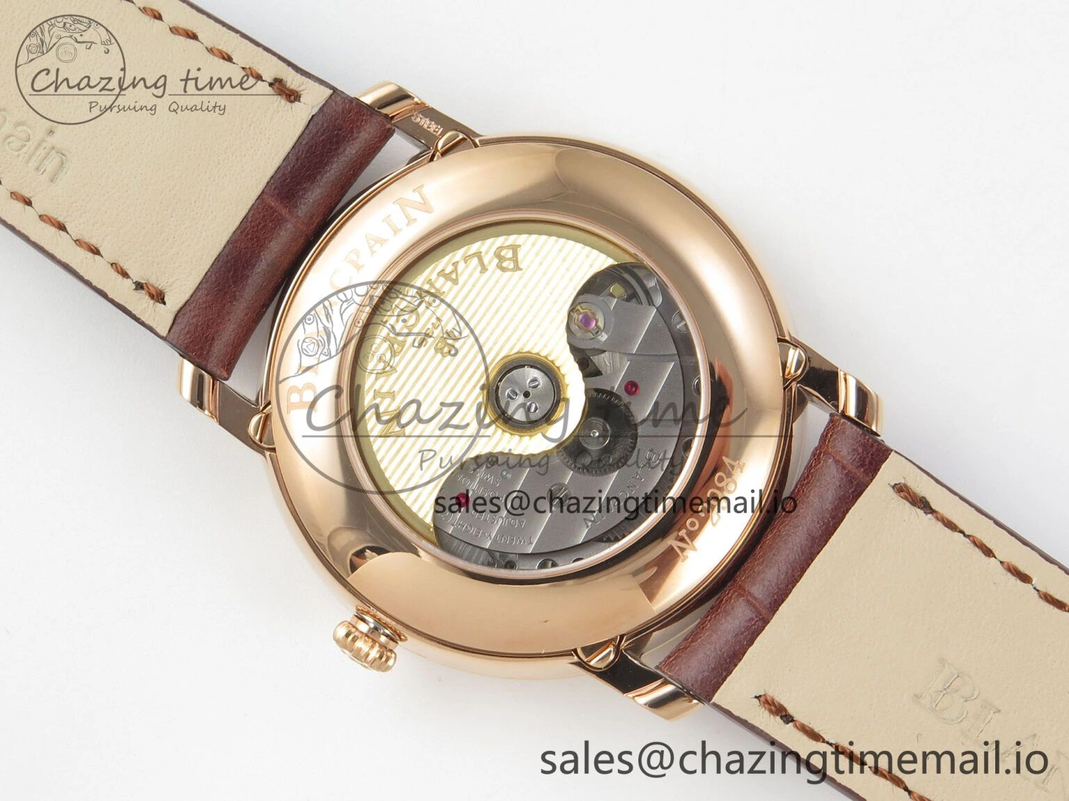 Villeret 6654 RG Complicated Function APSF 1:1 Best Edition White Dial on Brown Leather Strap A6654