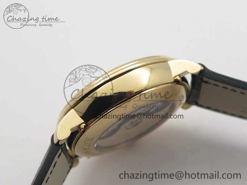 Villeret 6654 RG Complicated Function OMF 1:1 Best Edition White Dial On Black Leather Strap A6654