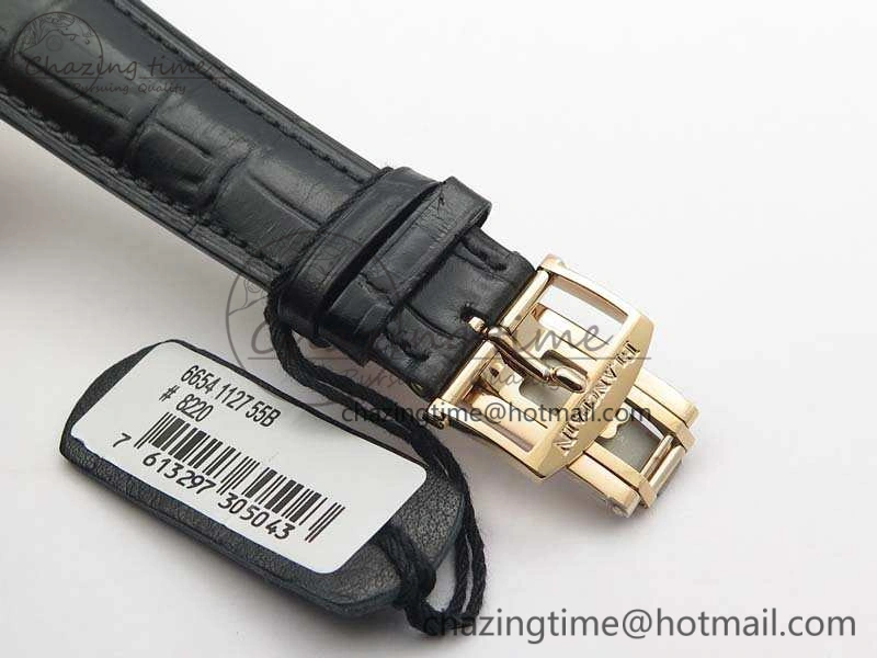 Villeret 6654 RG Complicated Function OMF 1:1 Best Edition White Dial On Black Leather Strap A6654