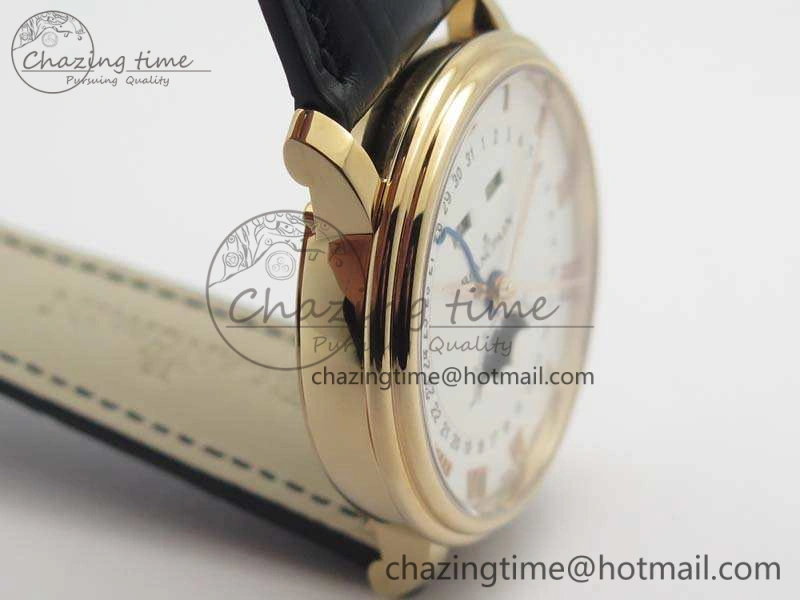 Villeret 6654 RG Complicated Function OMF 1:1 Best Edition White Dial On Black Leather Strap A6654