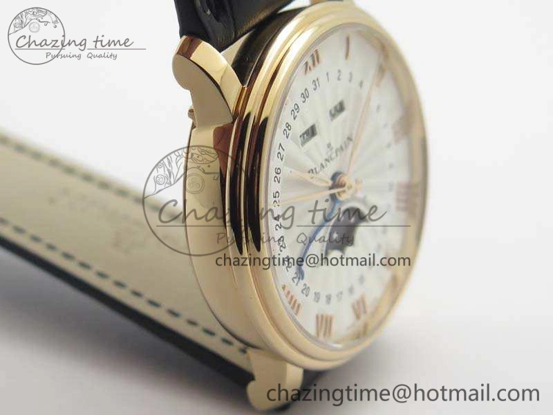 Villeret 6654 RG Complicated Function OMF 1:1 Best Edition White Texture Dial On Leather Strap A6654