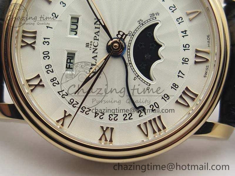Villeret 6654 RG Complicated Function OMF 1:1 Best Edition White Texture Dial On Leather Strap A6654