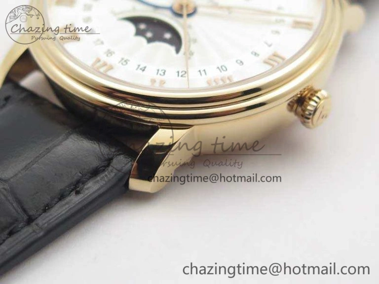 Villeret 6654 RG Complicated Function OMF 1:1 Best Edition White Texture Dial On Leather Strap A6654