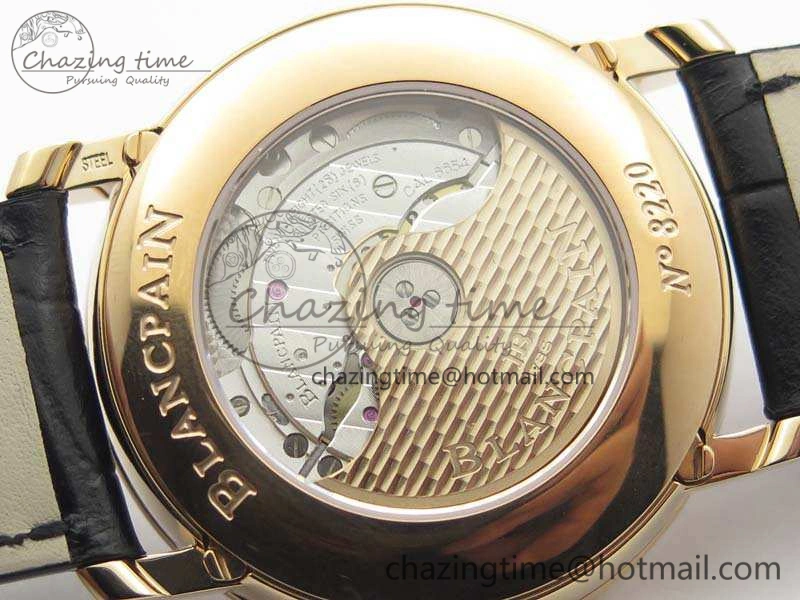 Villeret 6654 RG Complicated Function OMF 1:1 Best Edition White Texture Dial On Leather Strap A6654